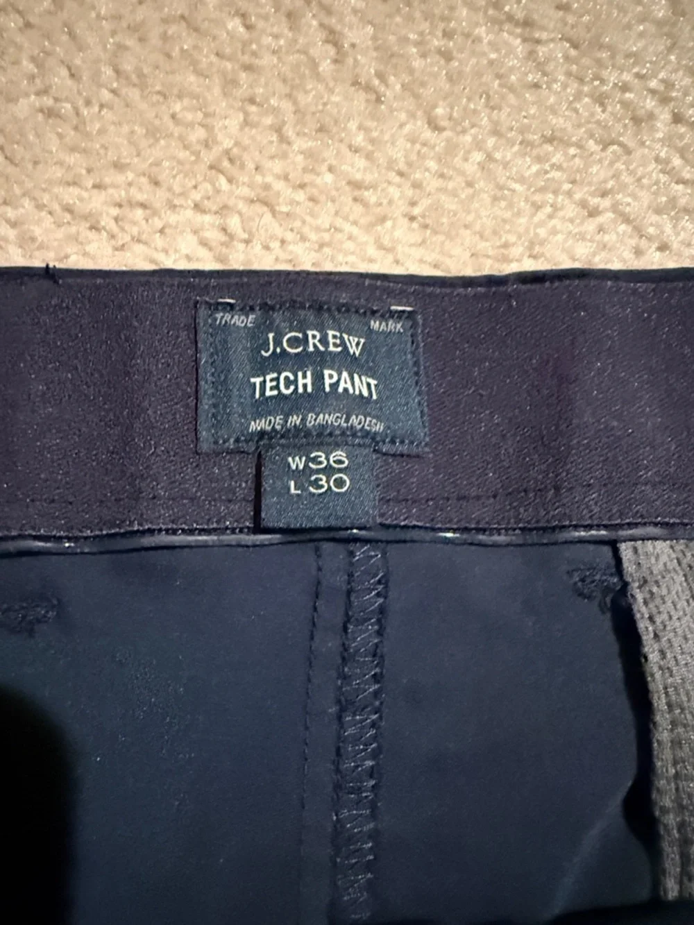 J. Crew Men's Navy Tech Pant. 770 Straight